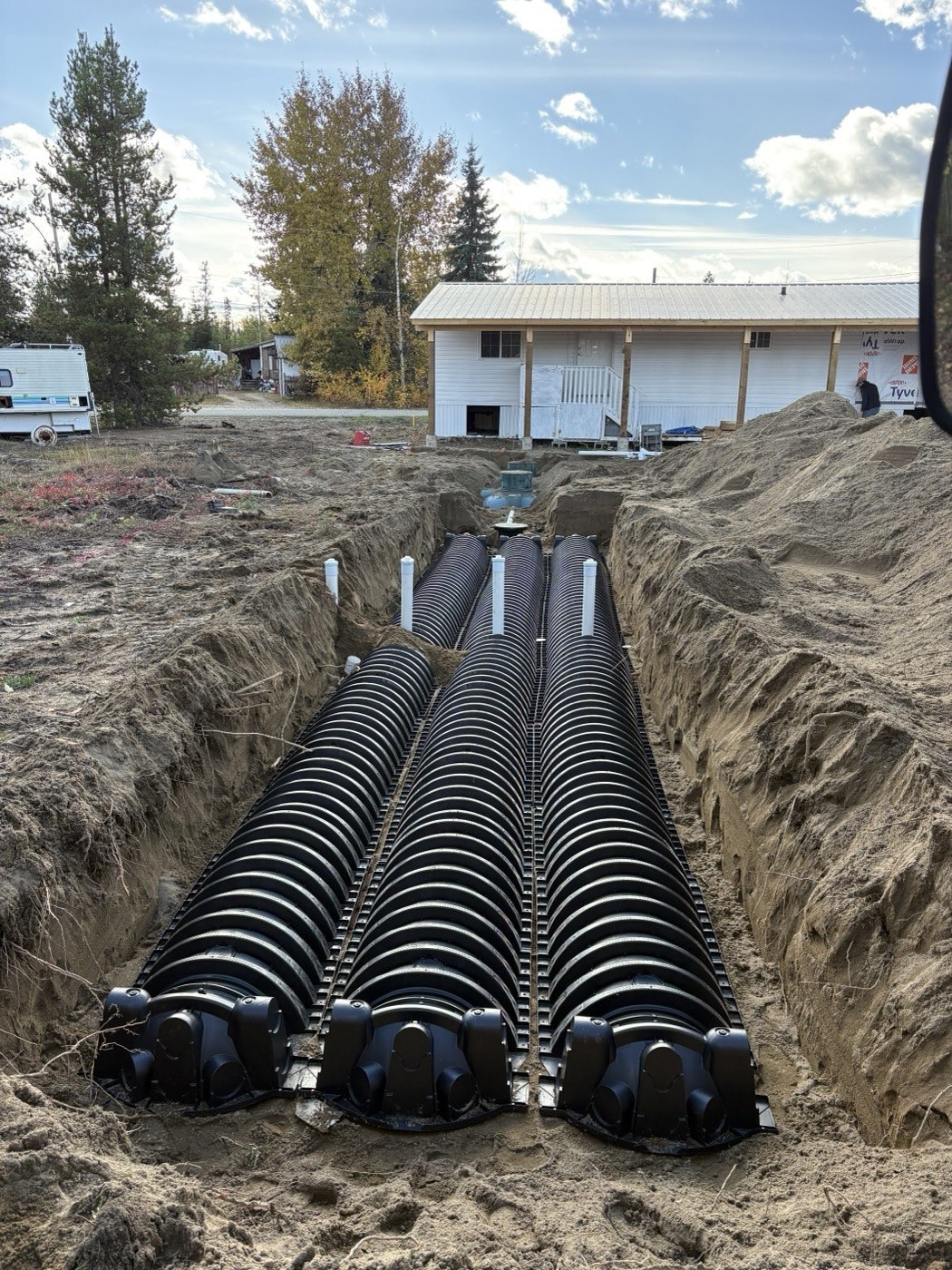 Northern Septics chamber field installation supplied by Tim
