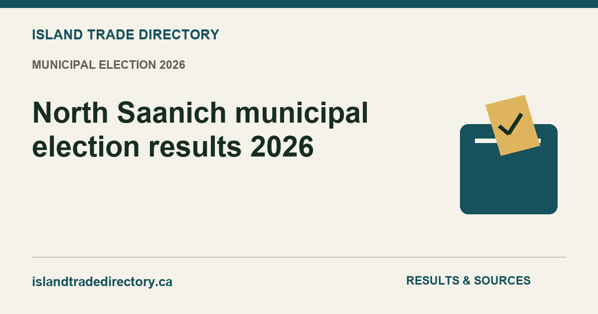 North Saanich municipal election results 2026 — Island Trade Directory