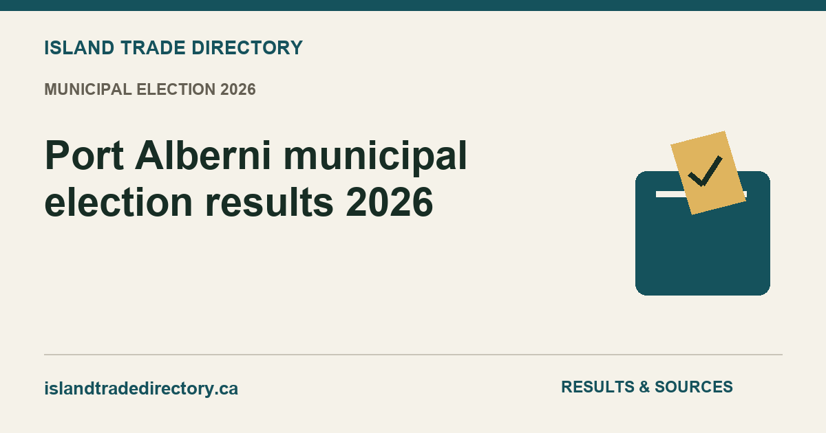 Port Alberni municipal election results 2026 — Island Trade Directory